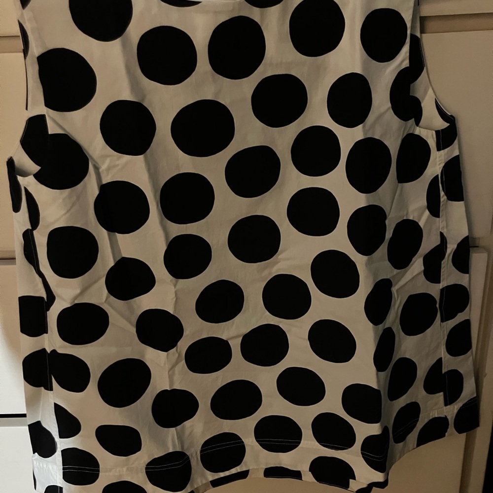 Marimekko x Uniqlo Black and White Polka Dot Sleeveless Top